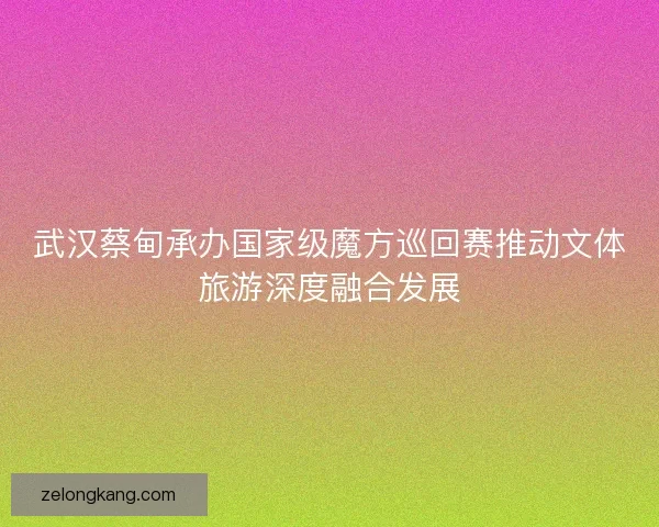 武汉蔡甸承办国家级魔方巡回赛推动文体旅游深度融合发展
