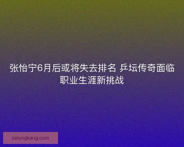 张怡宁6月后或将失去排名 乒坛传奇面临职业生涯新挑战