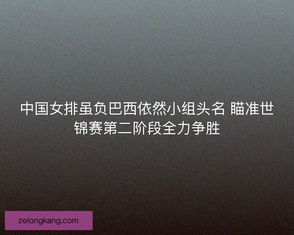 中国女排虽负巴西依然小组头名 瞄准世锦赛第二阶段全力争胜